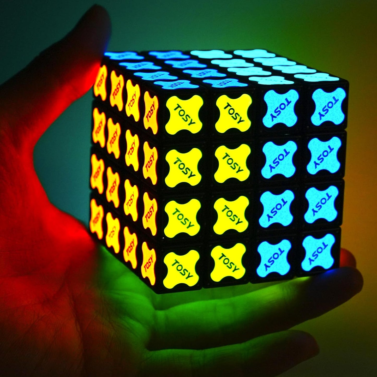 TOSY Magnet Cube 4x4 - 560 Magnets, 70 Blocks, 8 in 1 Toy: Puzzle Cube Game, Creative Building Blocks, Transformable Fidget Spinner, Infinity Cube, Magnet Tiles, UV Flashlight, Glowing STEM/STEAM Toy