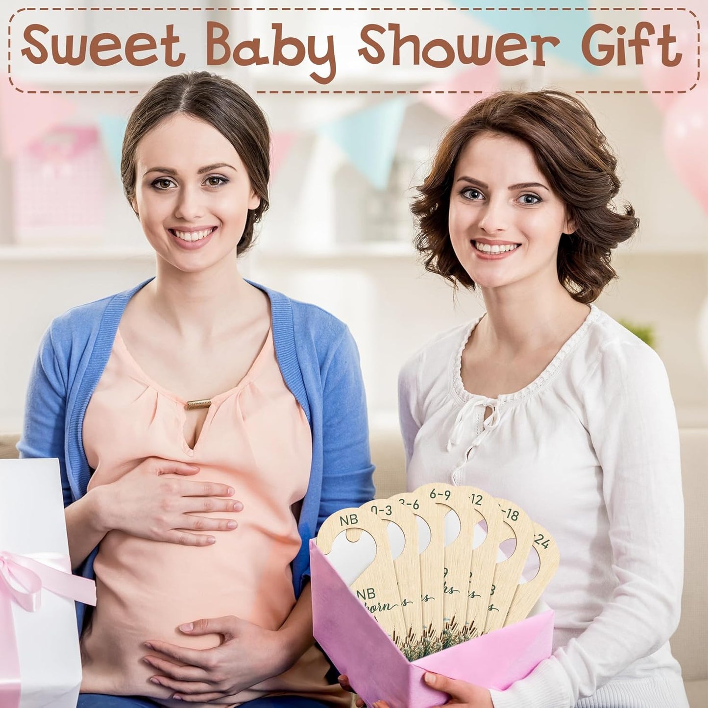 R HORSE Wooden Baby Closet Dividers - 8Pcs Mallard Duck Baby Closet Organizer Double-Sided Newborn Clothes Size Hanger Dividers Nursery Decor Birthday Gift for Boy Girl (0-24 Months)