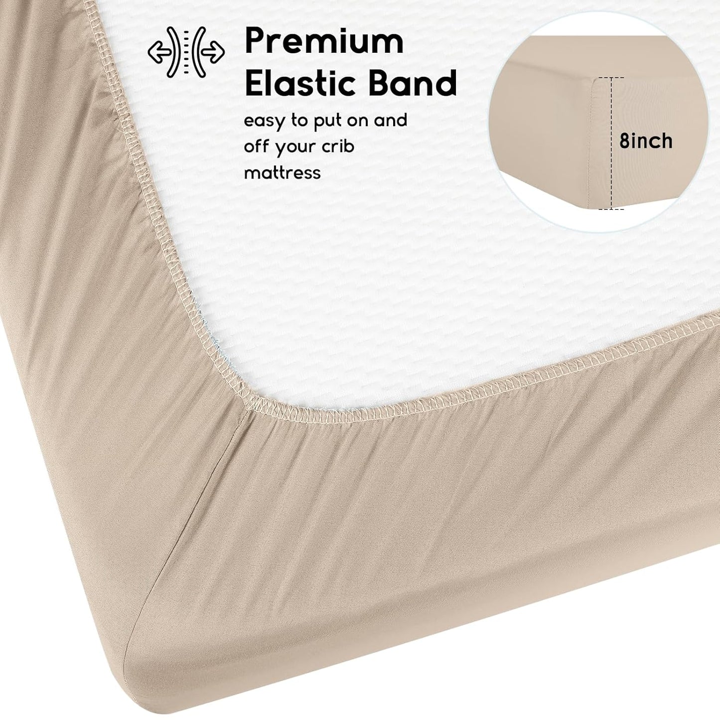 Yoofoss Baby Crib Sheets for Boys Girls, Fitted Crib Sheet 2 Pack for Standard Crib and Toddler Mattress, Super Soft Microfiber Baby Sheet 28x52x8in(Brown+Leaf)