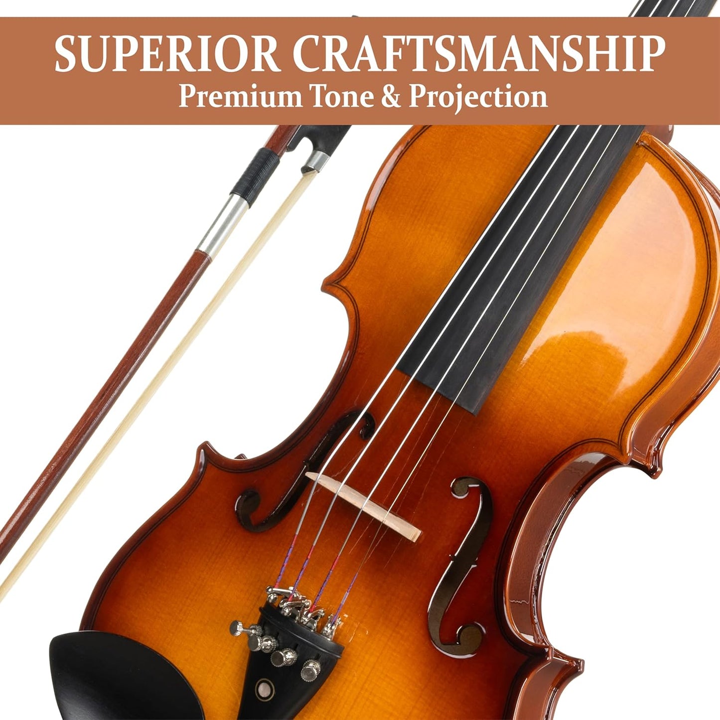 Cecilio 1/2 Violin Solidwood Violin with Hard Case, Bow, Rosin, Tuner, Shoulder Rest & Lesson Book – Ideal for Beginners