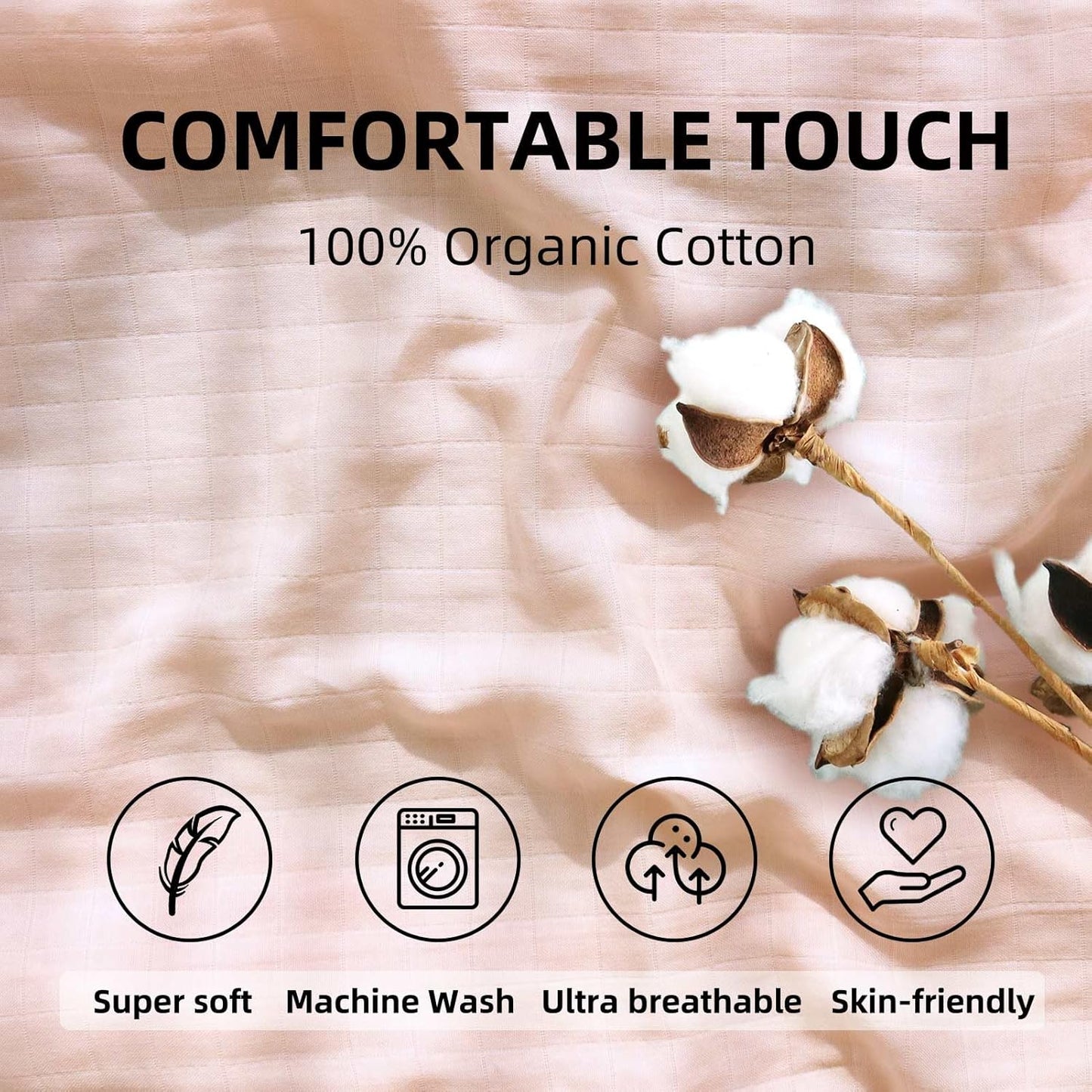 LifeTree Changing Pad Cover Unisex - Soft Muslin Fitted Diaper Changing Table Sheets for Boys and Girls - 16"x32" Organic Cotton - Flower and Peach Pink, 2 Pack