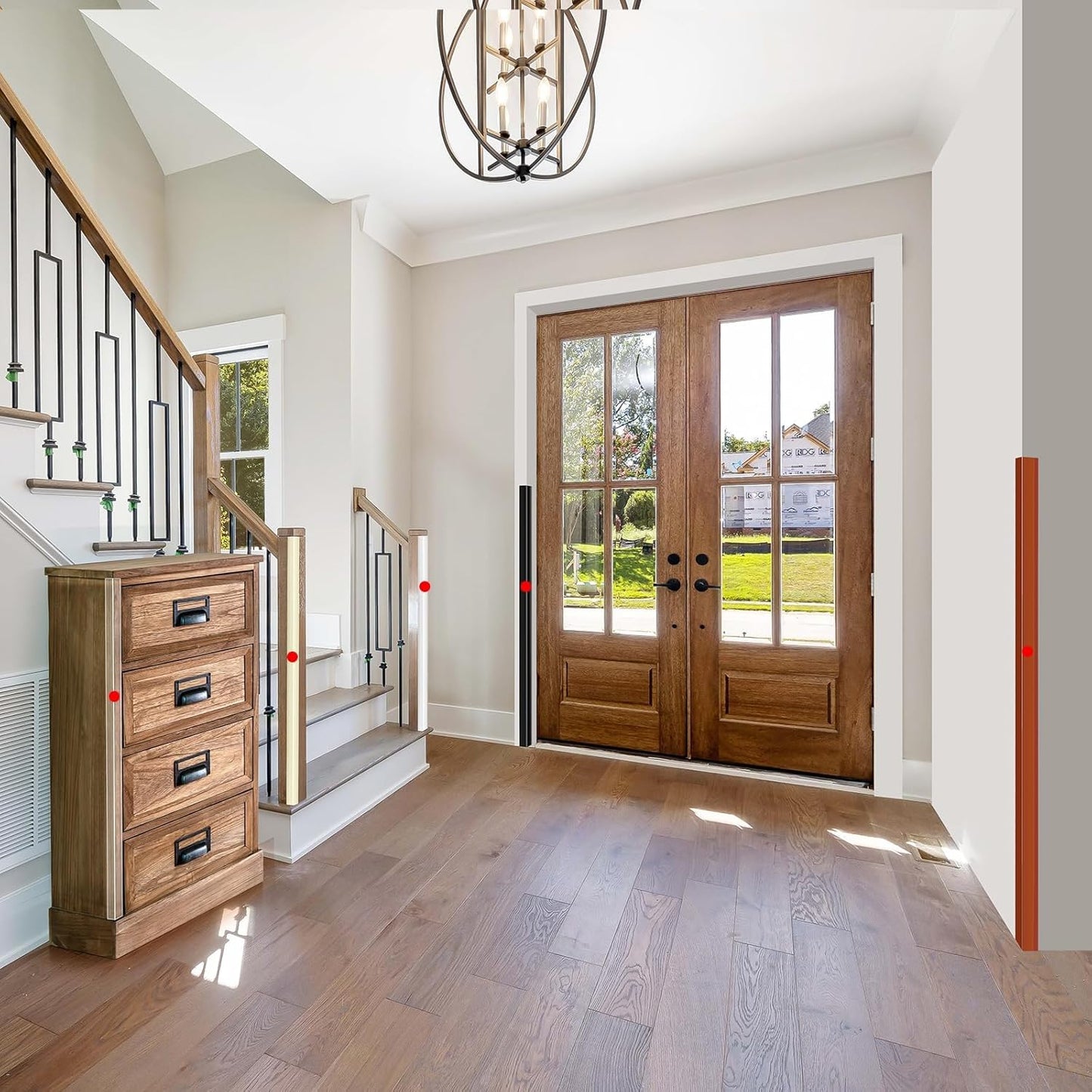 2PCS Wall Corner Protectors Guards - Self Adhesive Corner Protector & Corner Guards for Walls Edge Protection, Easy to Apply - No Tools Needed(Brown, 47.24"x1.18")