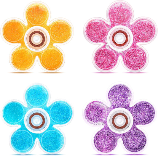 Fidget Spinner 4Pcs,Fidget Toys for Adults Kids Girls,Quiet Fidgets Figette Toys for 8-12,Fidget Sensory Toys for 5-7,Cool Gadgets Travel Toys,Anxiety ADHD Autism Toys, (A)