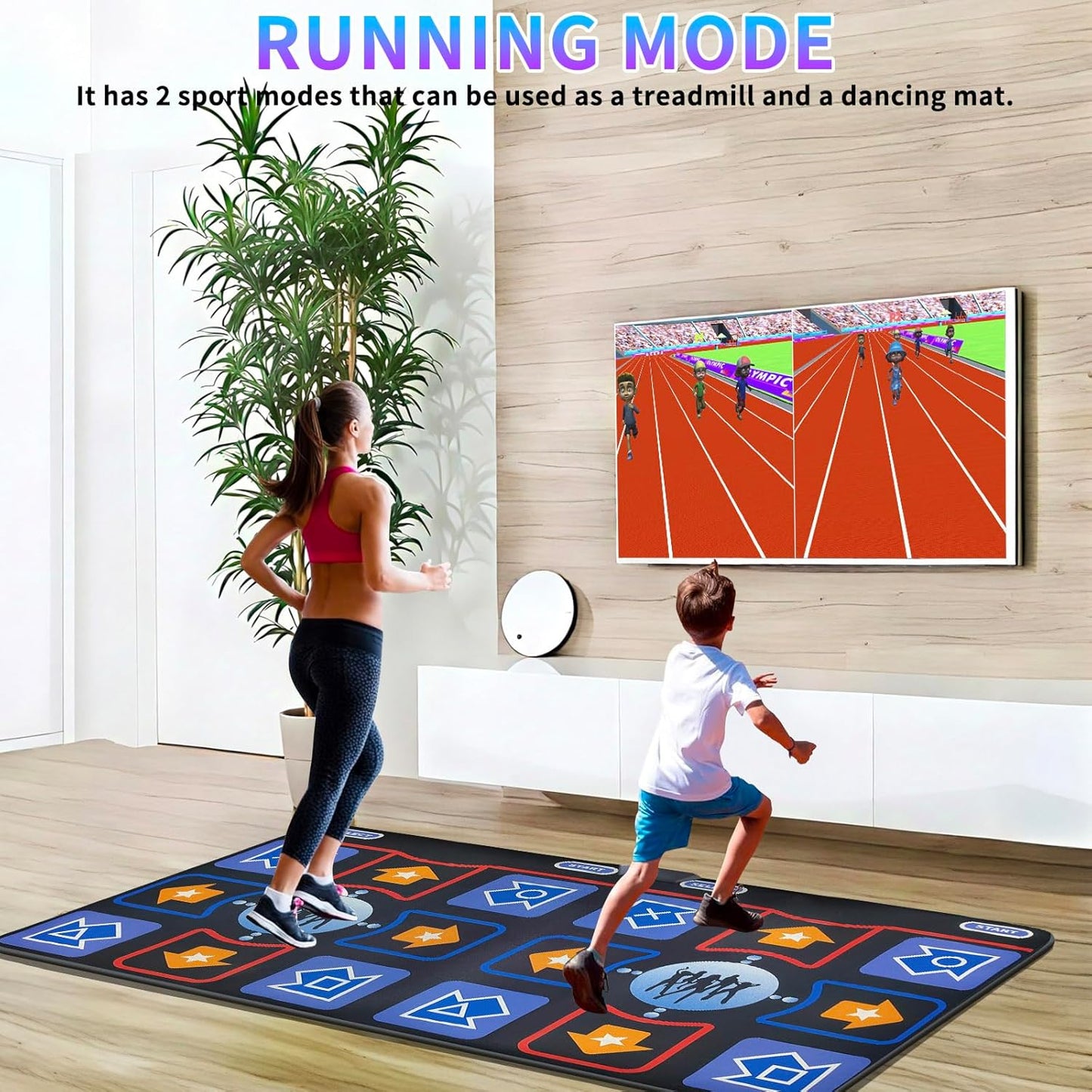 Dance Mat for Adults and Kids - Plug and Play TV Electronic Dance Mat Game, Wireless Dance Pad, Fun Dance Fitness Games for Kids, Christmas and Boys and Girls Birthday Gift Ideas, Blue