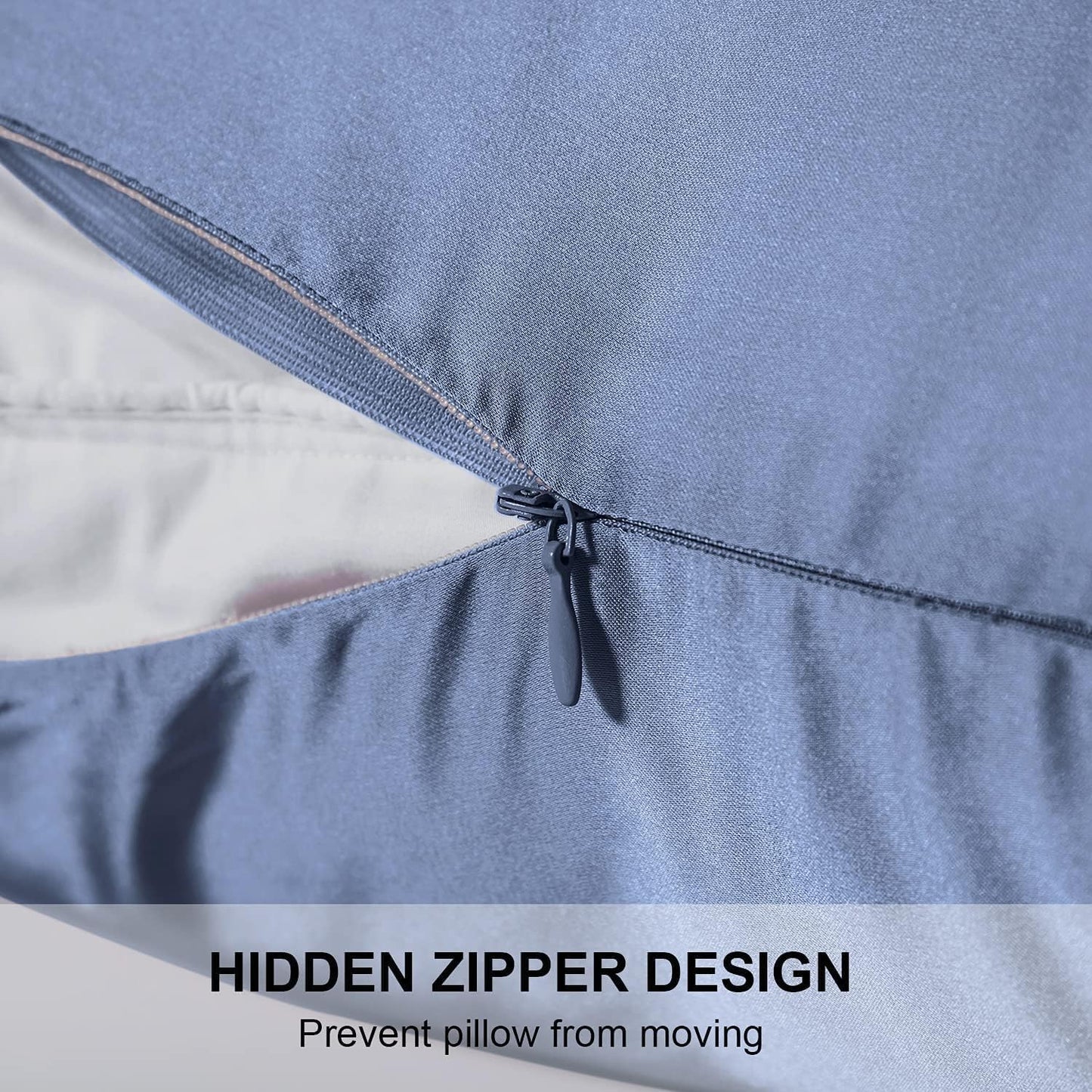 Mulberry Silk Pillowcase for Hair and Skin,Cooling Silk Pillow Case with Hidden Zipper,Allergen Proof Dual Sides Soft Breathable Smooth Silk Pillow Cover for Women (Grayish Blue, Toddler)
