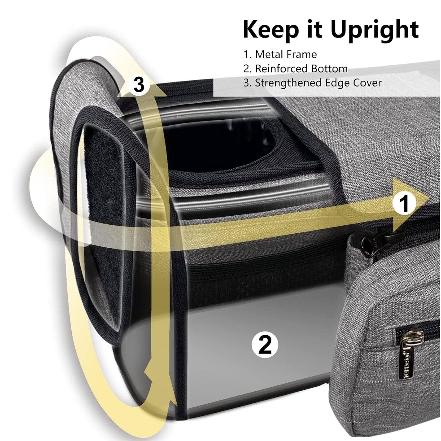 TOPDesign Universal Baby Stroller Organizer, Stroller Caddy with Heightened Insulated Cup Holders & Non-Slip Secure Hooks Accessories, Fits Most Strollers, Machine Washable (Zoo)