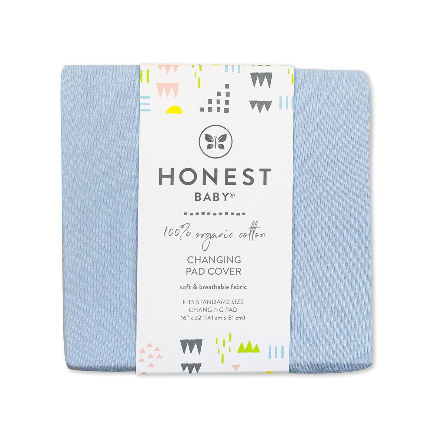 HonestBaby Boys Organic Cotton Changing Pad Cover, Kentucky Blue, One Size