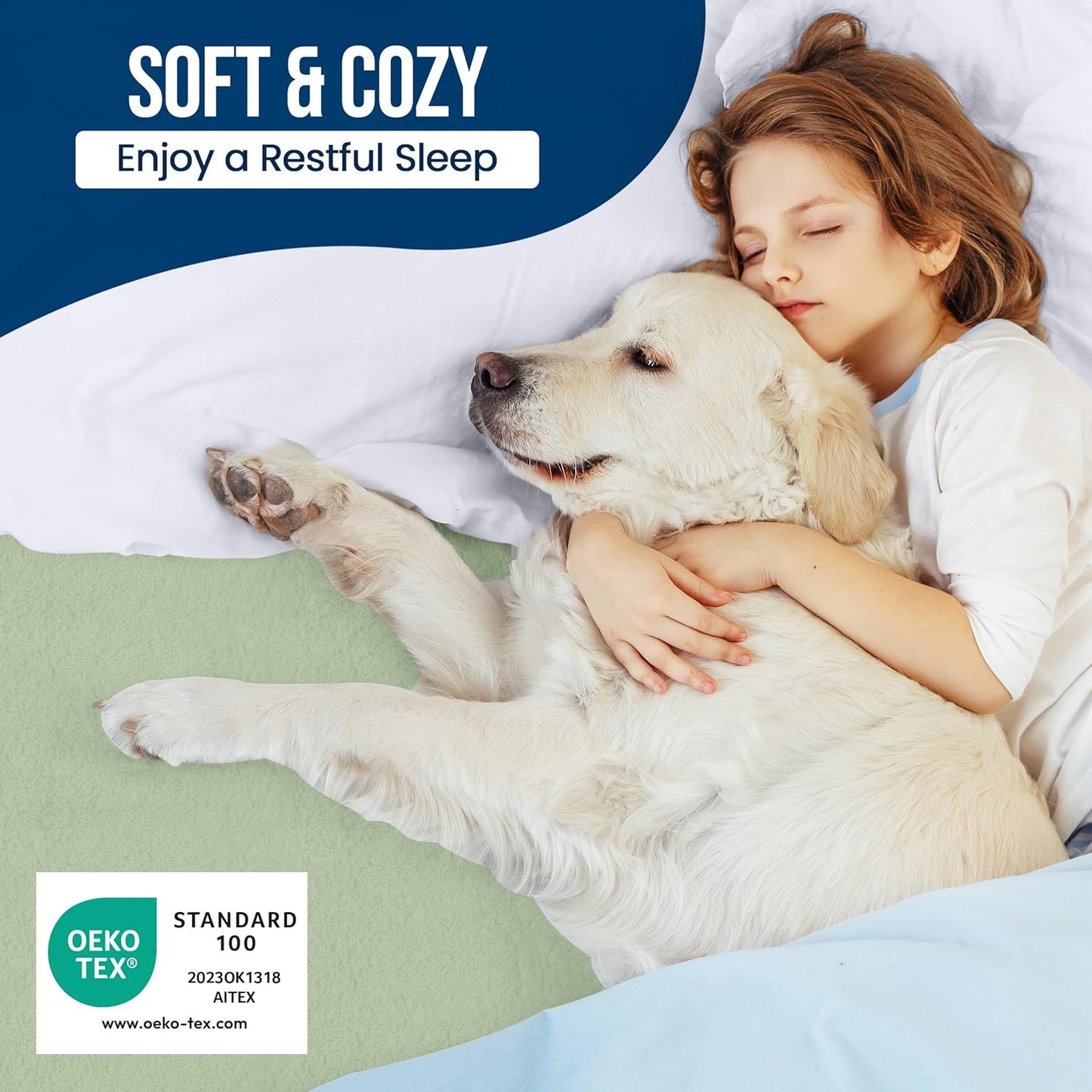 Utopia Bedding Waterproof Mattress Protector King Size, Premium Terry Mattress Cover 200 GSM, Breathable, Fitted Style with Stretchable Pockets (Sage)