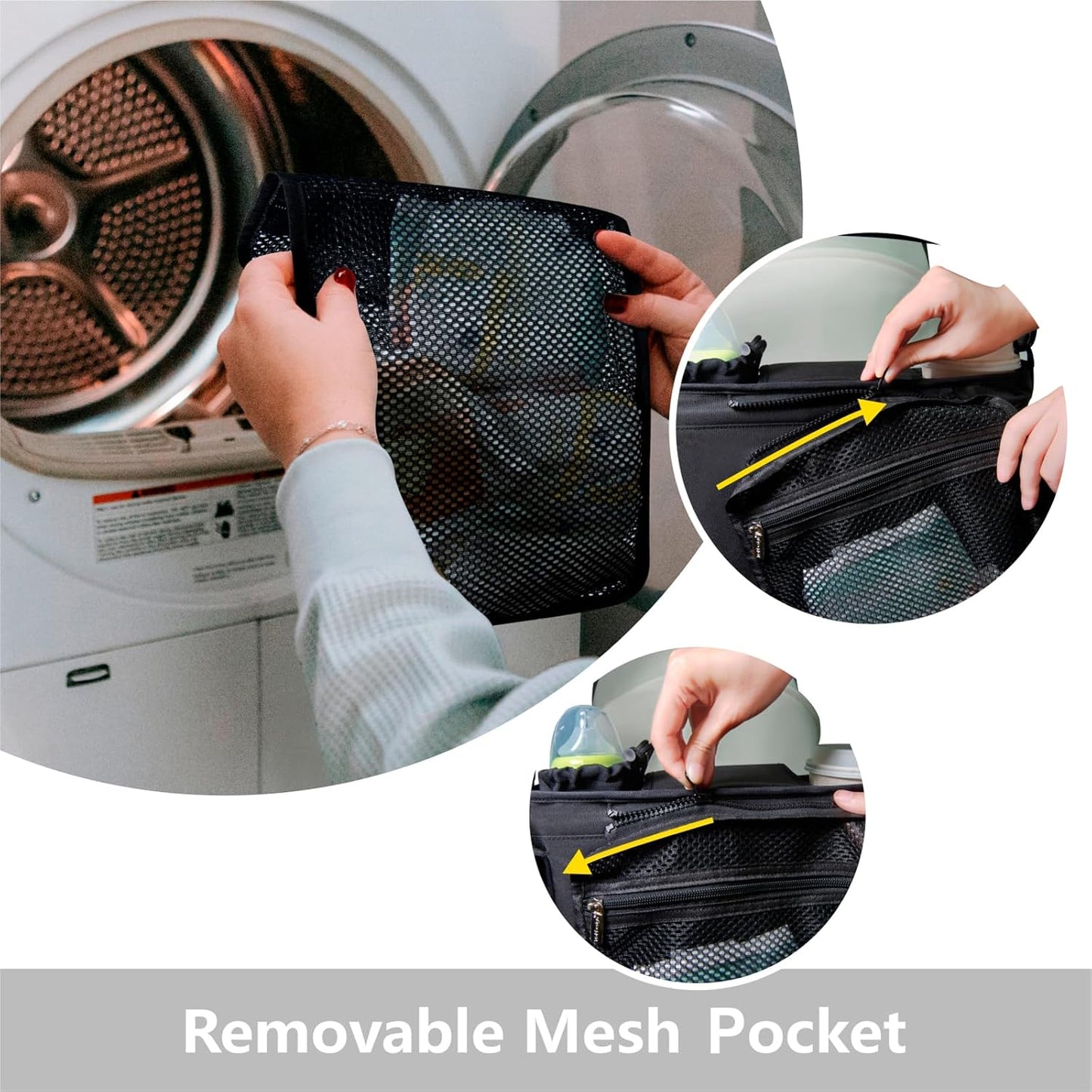 TOPDesign Universal Baby Stroller Organizer, Stroller Caddy with Detachable Mesh Bag & Heightened Insulated Cup Holders & Non-Slip Secure Hooks Accessories, Fits Most Strollers (Ranunculus)