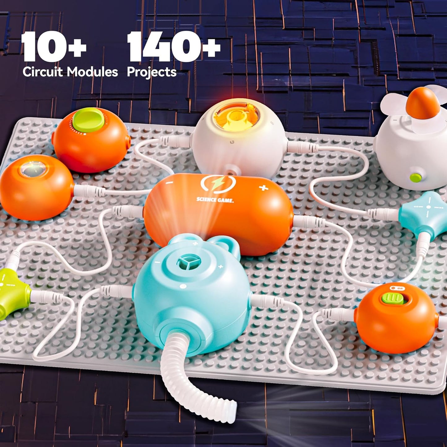 Science Kits for Kids - STEM Kits for Kids, Electronics Exploration Kit, 140+ Projects, 10+ Circuit Parts, STEM Educational Toy Gifts for Kid Boys Girls Ages 3 4 5 6 7 8 9 10 11 12