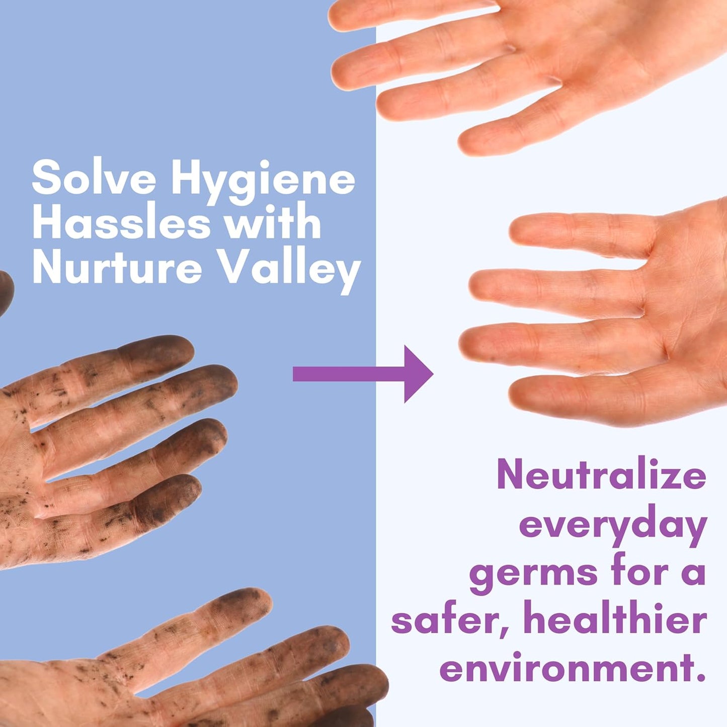 XL Individually Wrapped Nurture Antibacterial Body & Hand Wipes | Alcohol-Free Antiseptic Wet Disinfecting Towelettes for Germ Removal, Sanitizing Hands |Cleaning Cloths| Adults & Baby| Thick & Strong