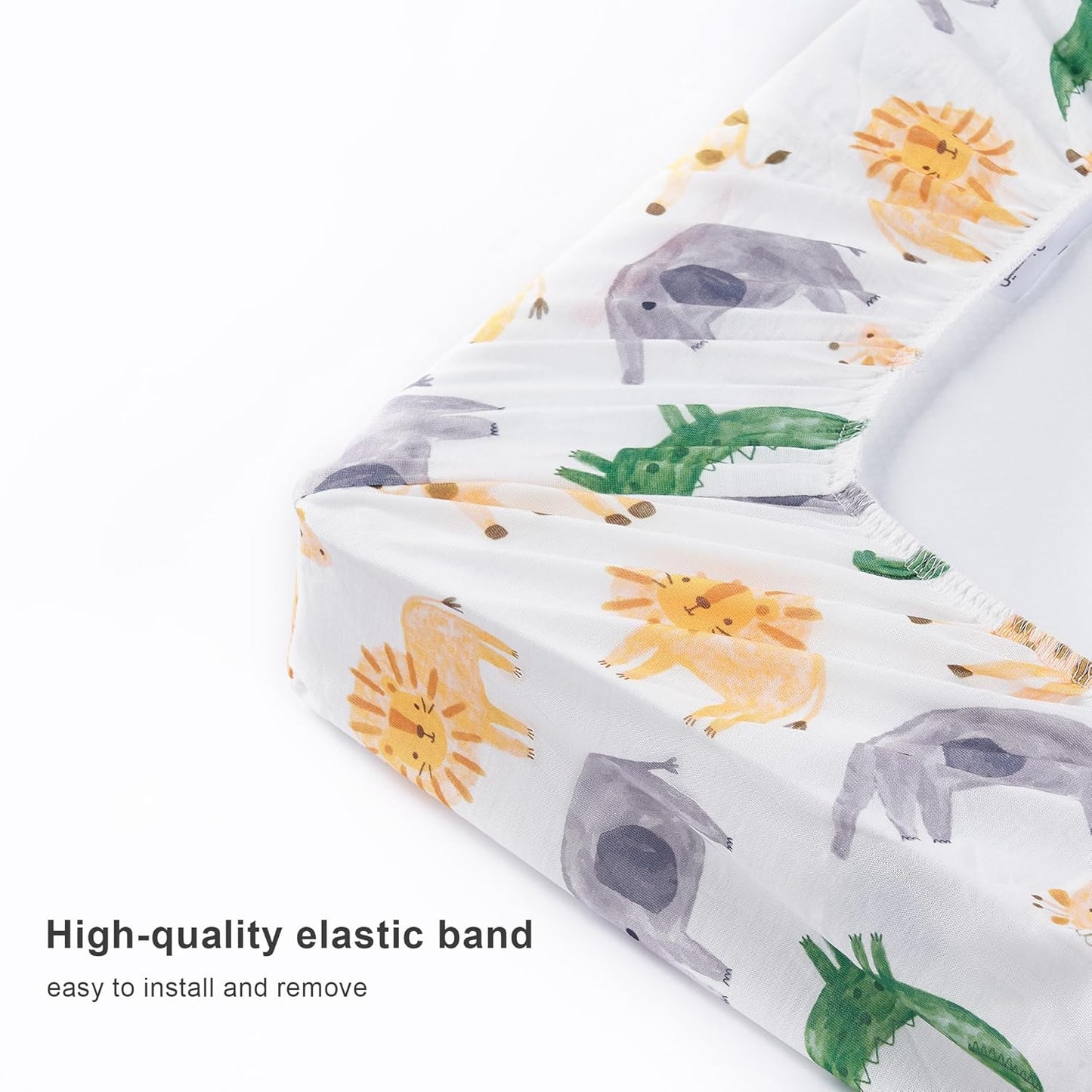 TILLYOU Baby Changing Pad Cover, Changing Table Cover for Girls Boys, Ultra Soft Breathable, 2 Pack African Steppe & Grey