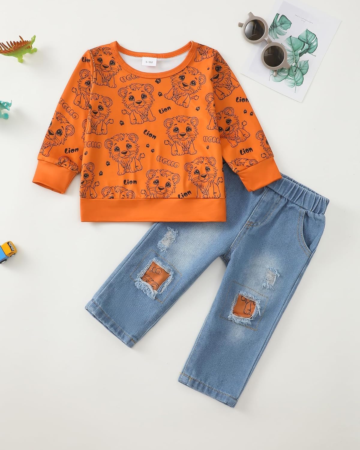 Toddler Baby Boy Outfits Fall Winter Clothes Color Block Long Sleeve Sweatshirt Tops + Jogger Pants Set 2PCS