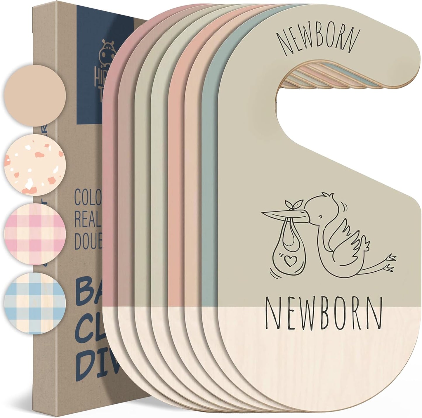 Baby Clothes Dividers For Closet - Wooden Baby Clothes Organizer Dividers for Boy & Girl, 8 Baby Closet Dividers by Size - Ideal Clothing Organizers