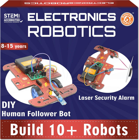 Butterfly EduFields 10-in-1 STEM Robotics Kit for Kids Ages 8-14 | Electronics & Engineering Science Kit with Circuit Board Projects | Educational Robot Building Kit