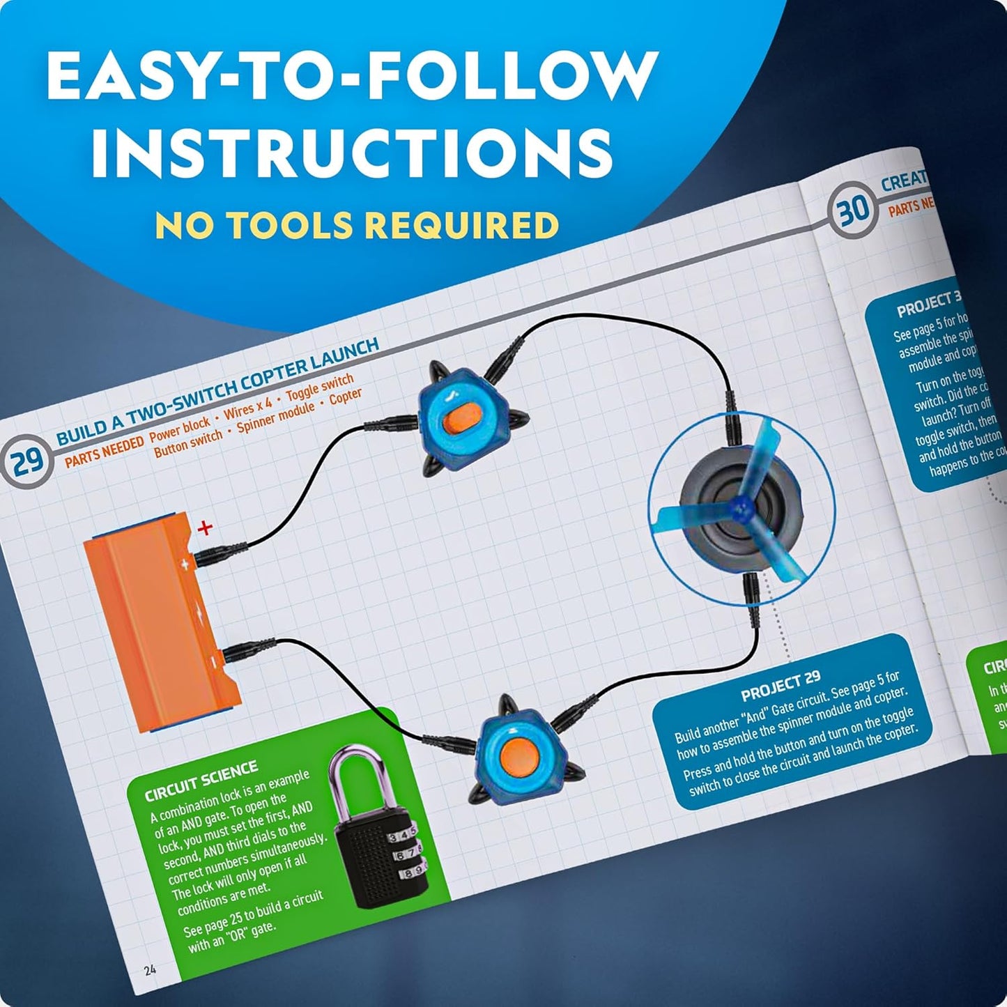 National Geographic Circuit Maker - Electronics Kit for Kids with 40 Electrical Circuit Projects, Electric STEM Toy