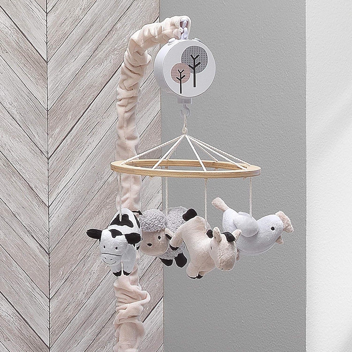 Lambs & Ivy Baby Farm Animals Musical Baby Crib Mobile Soother Toy