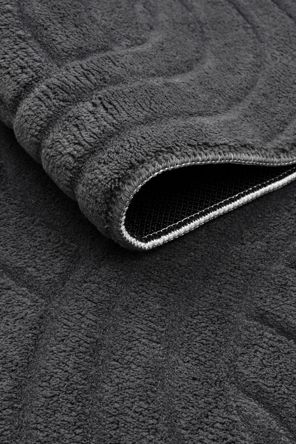 Non-Slip Washable 5x7 Area Rugs for Living Room Bedroom, Ultra Soft Bedside Rug, Indoor Floor Carpet for Kids Girls and Boys, Dorms, Nursery Rooms, Non-Skid Area Rug, Circle Anthracite Grey, 5'x7'