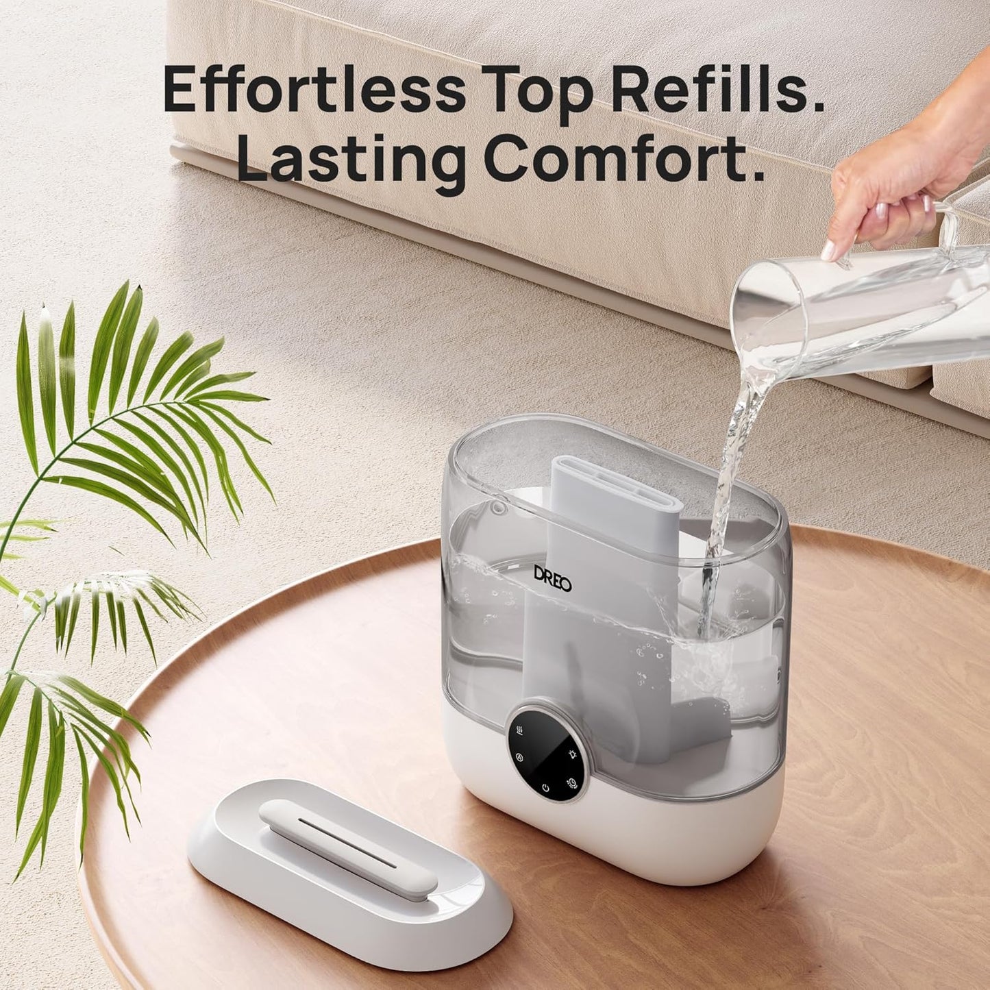 Dreo 6L Humidifiers for Bedroom, Quiet Supersized Cool Mist Ultrasonic Humidifier with Diffuser, 60 Hour Runtime for Home, Nursery, Plant, Gray