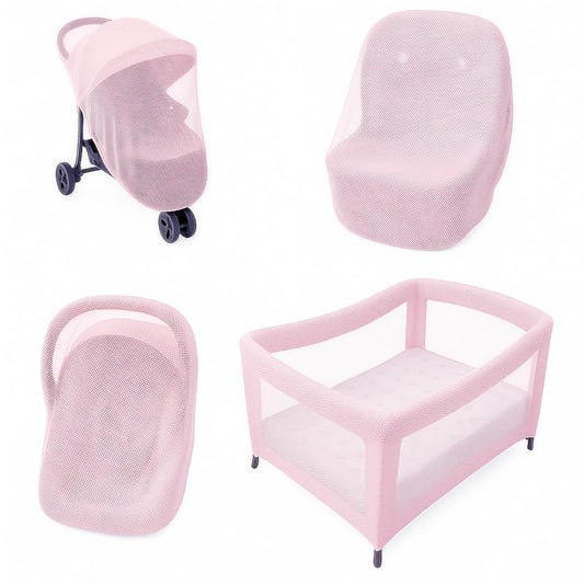 Enovoe Mosquito Net for Stroller and Baby Crib - Durable Mesh Bug Net Cover with Elastic Edge - Fits Strollers, Bassinets, Playards, and Mini Cribs - Travel Essential for Newborns - 63x64-Inch (White)