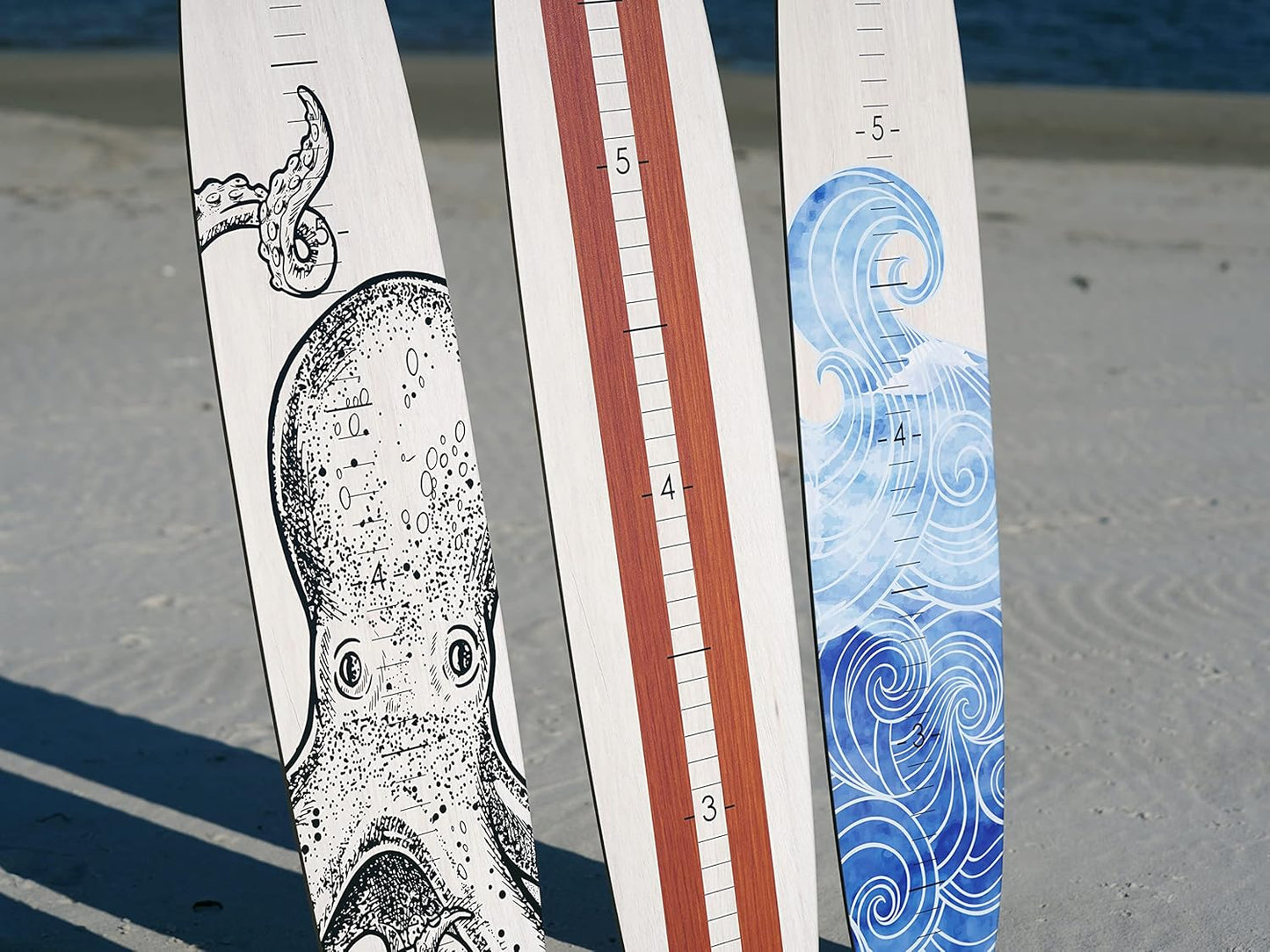 Personalized Surf Board Height Chart - Growth Chart for Wall Height Ruler Kid Growth Chart Height Tracker Wood Surfboard Child Height Chart for Kids Grow Chart Height Board-57"x10.5"