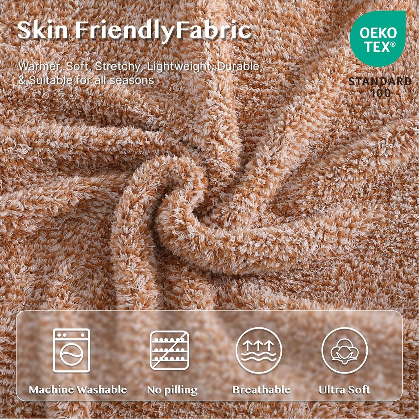 WRENSONGE Throw Blanket Cationic Dyeing Burnt Orange Soft Cozy Fluffy Warm Hand Made Throw Blankets for Couch, Sofa, Chair, Bed, Camping, Picnic, Travel Lightweight Bed Blanket - 50"*60"