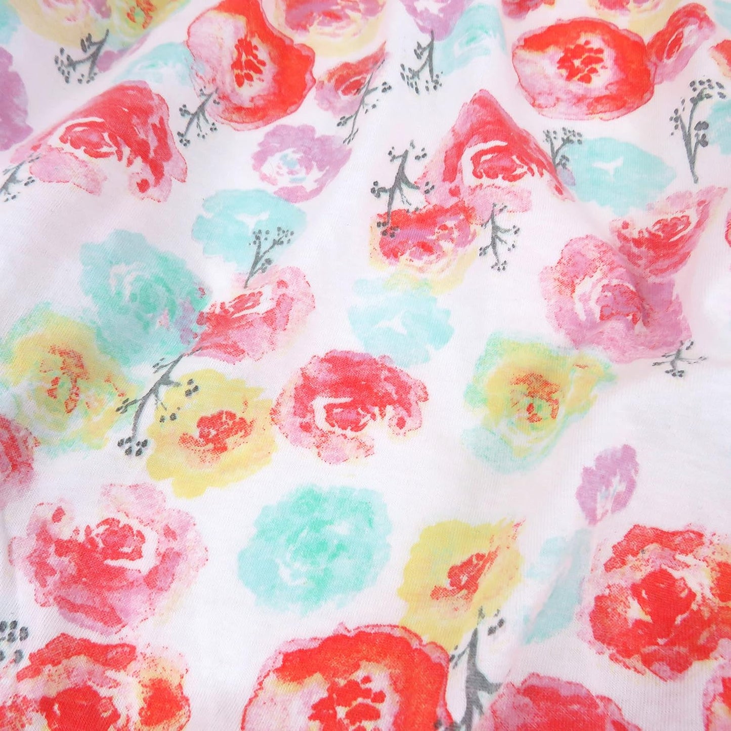 HonestBaby Girls Organic Cotton Changing Pad Cover, Rose Blossom, One Size