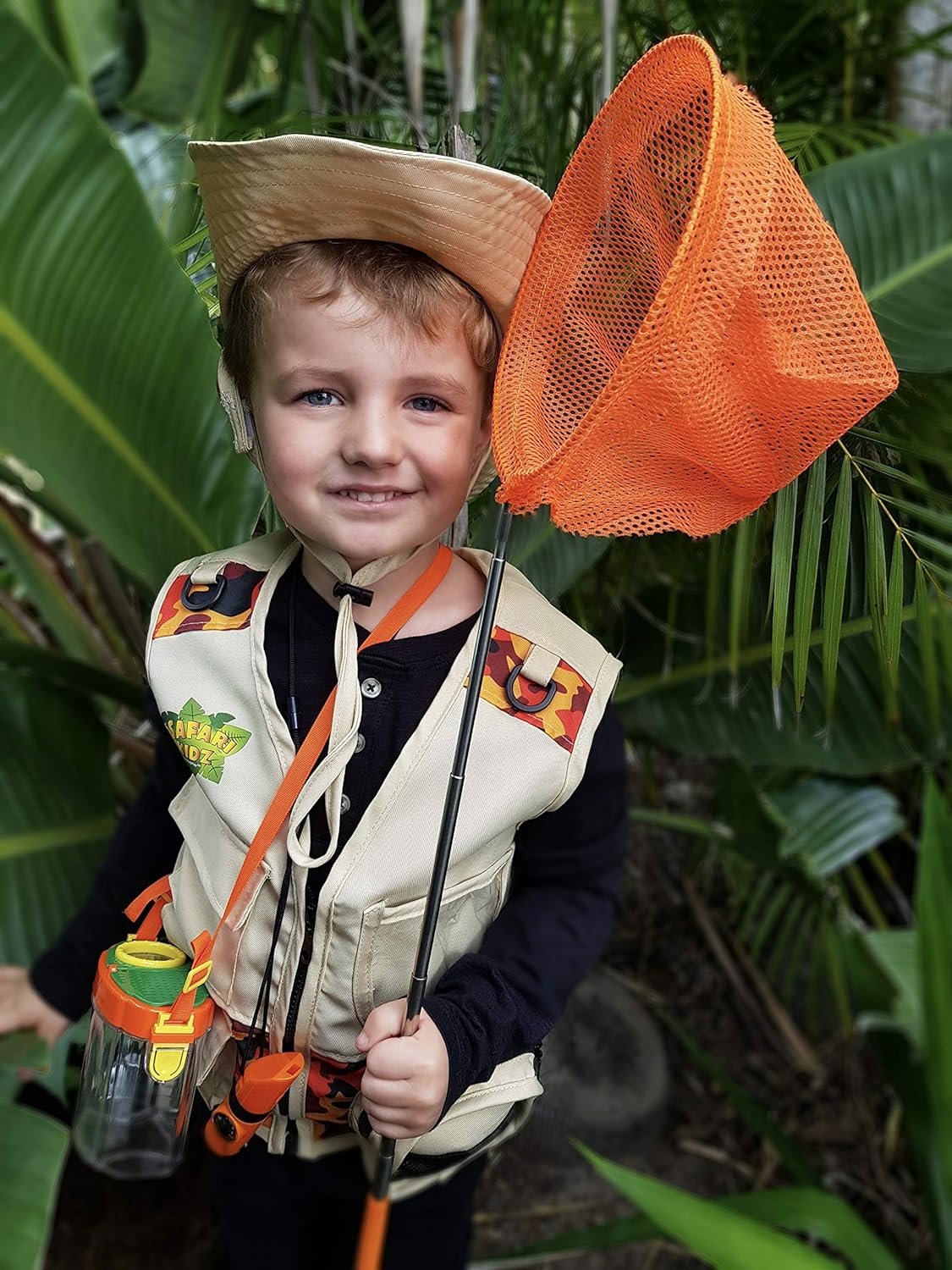 Bug Hunting Kit, Vest, Hat, Binoculars, Lg. Net, Bug Container, Whistle, Flashlight, Magnifier, Thermostat, Compass, Tweezers