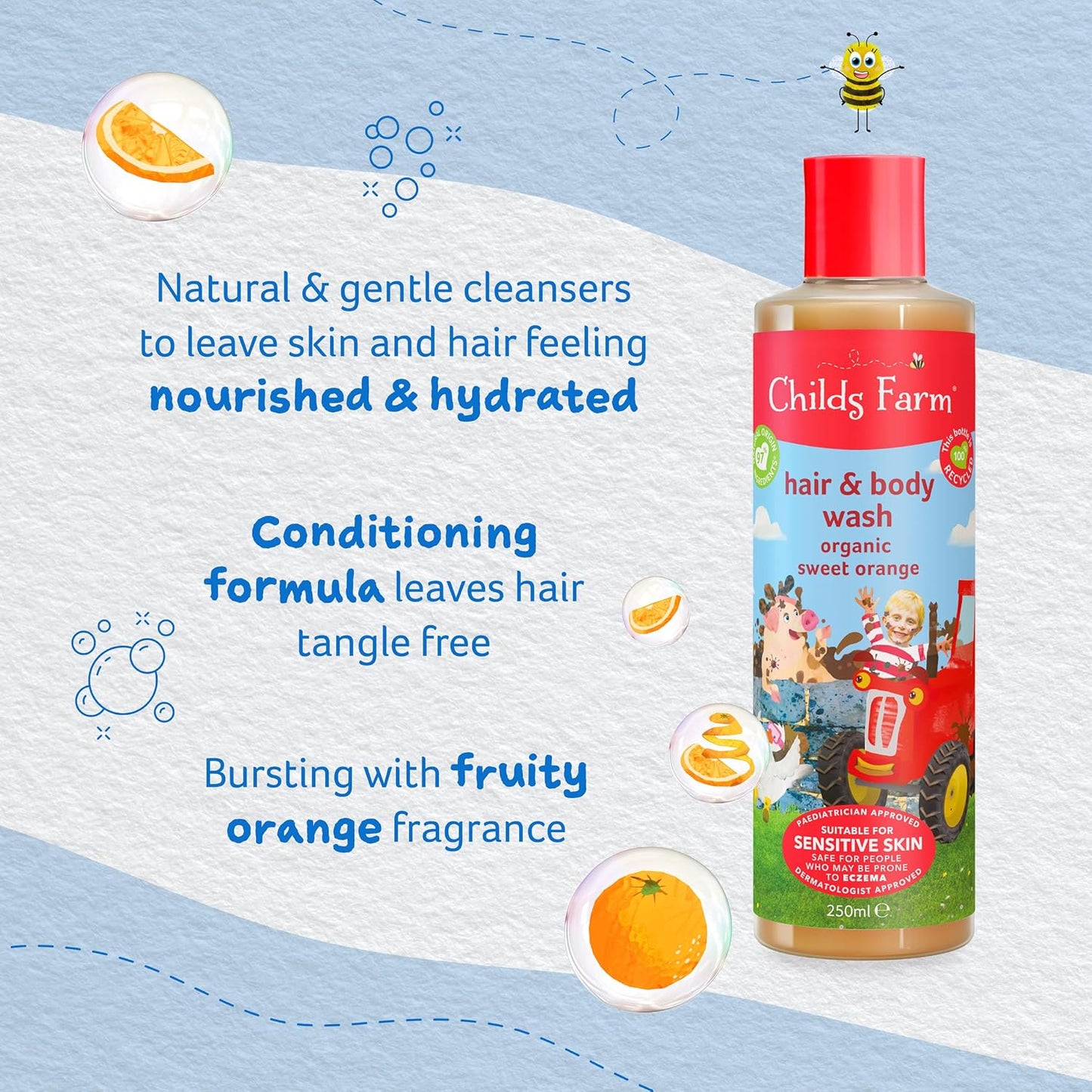 Childs Farm hair & body wash organic sweet orange 250ml