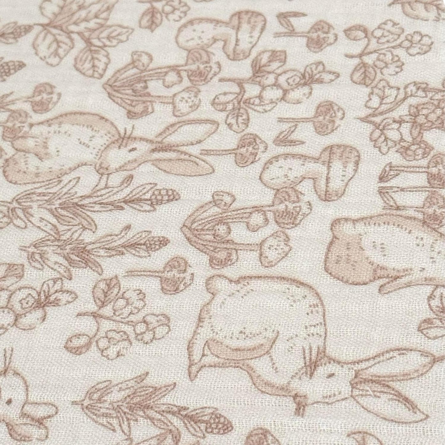 BuLuTu Muslin Cotton Pillowcase King Pillow Cover for Kids Adults Cute Rabbits Flower Pattern Pillowcases with Envelope Closure, 20x36 inch, 1 Piece, Forest, Machine Washable