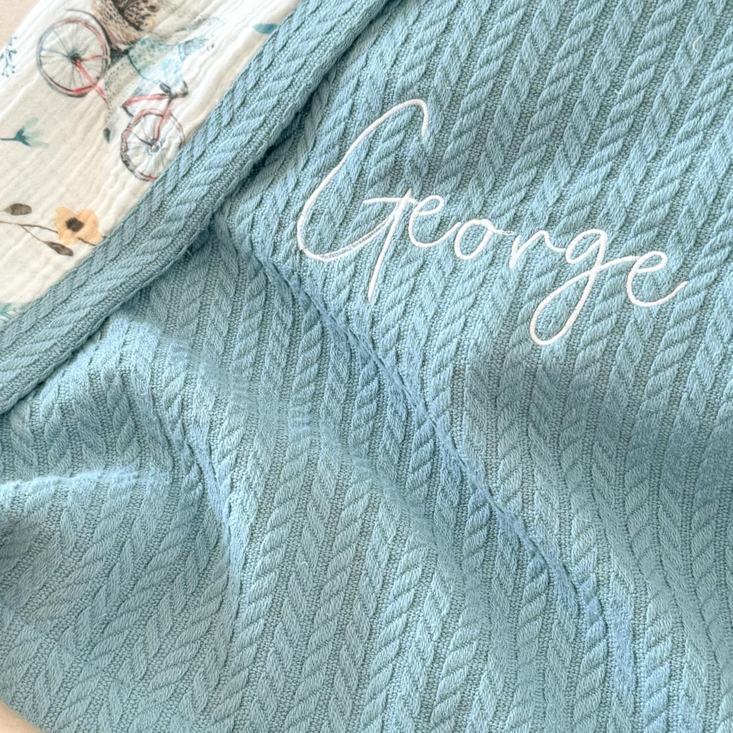Personalized Baby Blanket with Name – Handmade 100% Organic Cotton Newborn Gift | Custom Knit Blanket for Boys, Girls, Kids & Baby Showers