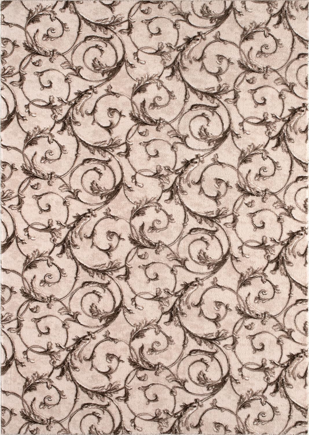 Non-Slip Washable 5x7 Area Rugs for Living Room Bedroom, Ultra Soft Bedside Rug, Indoor Floor Carpet for Kids Girls and Boys, Dorms, Nursery Rooms, Non-Skid Area Rug, Floral Beige Brown, 5' x 7'