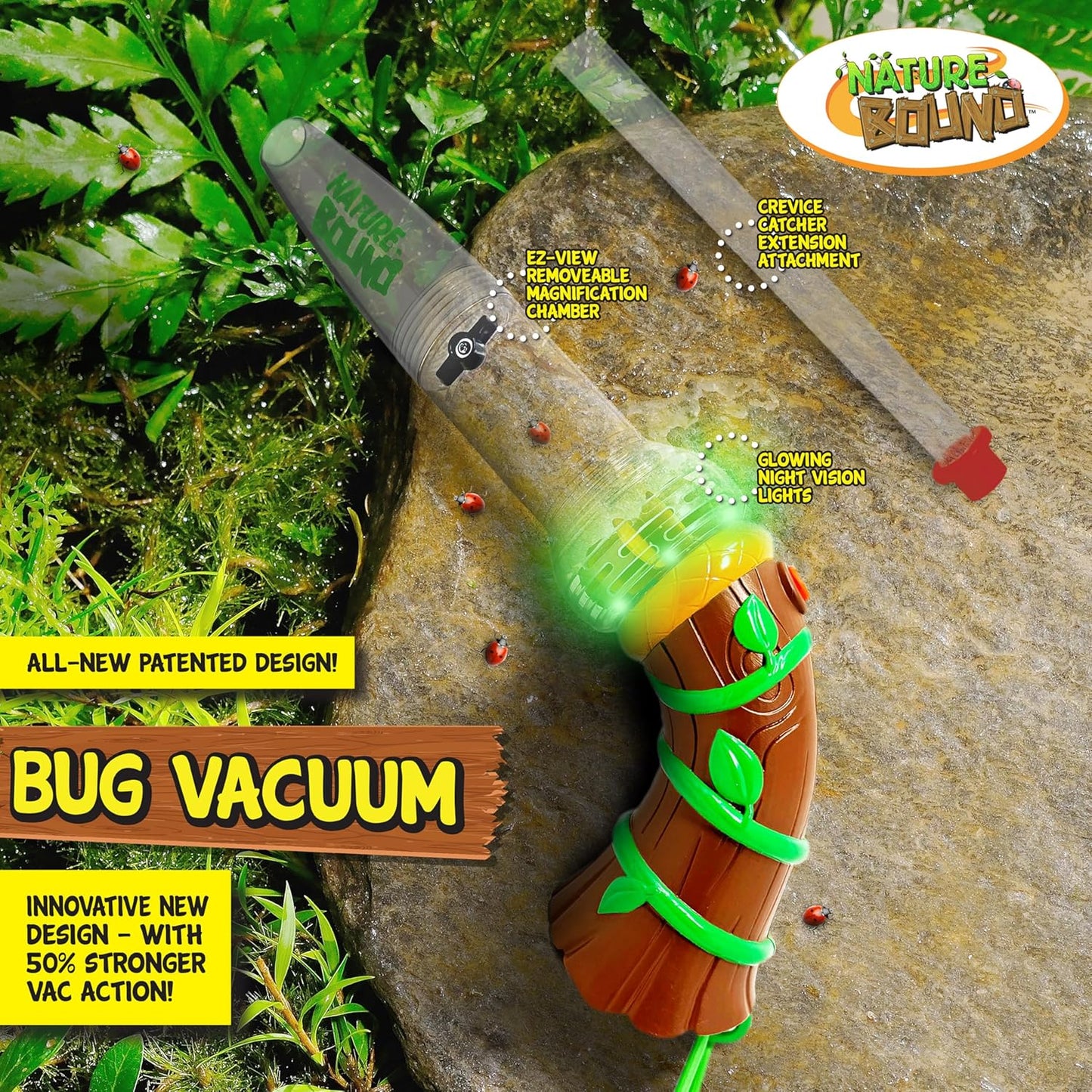Nature Bound Bug Catcher Toy, Eco-Friendly Bug Vacuum, Catch and Release Indoor/Outdoor Play, Ages 3 to 12, Complete Kit for Kids (Upgraded Style)